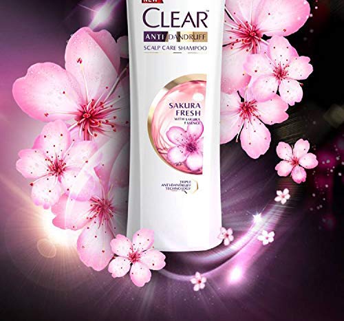 Clear Sakura Fresh Anti-Dandruff Shampoo 3x400ML 13.53OZ Pack of 3